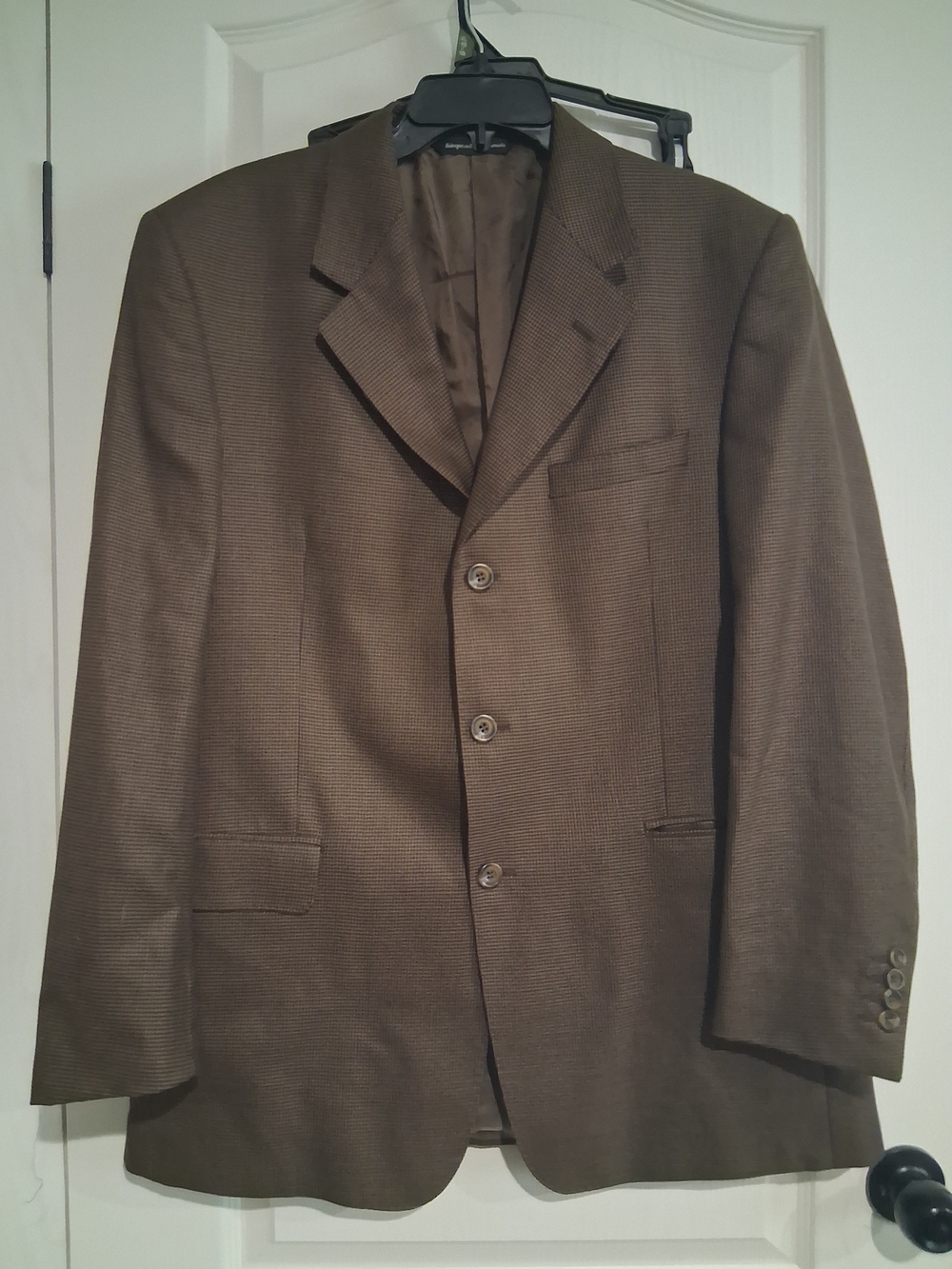 Coppley Cashmere Houndstooth 2-Piece Suit 46R  Regular Fit 3-Button